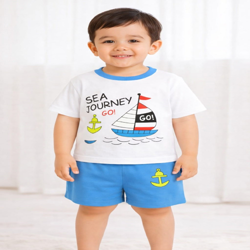 Neha Fabrics Baby Set - সাদা সি জার্নি